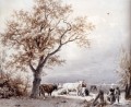 Cows In A Sunlit Meadow Dutch landscape Barend Cornelis Koekkoek